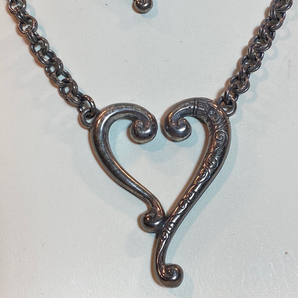 BRIGHTON Etched Open Heart Pendant Necklace